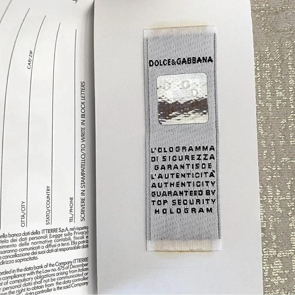 DOLCE & GABBANA Beige Canvas & Metal Keychain with Box & Paperwork. EUC!